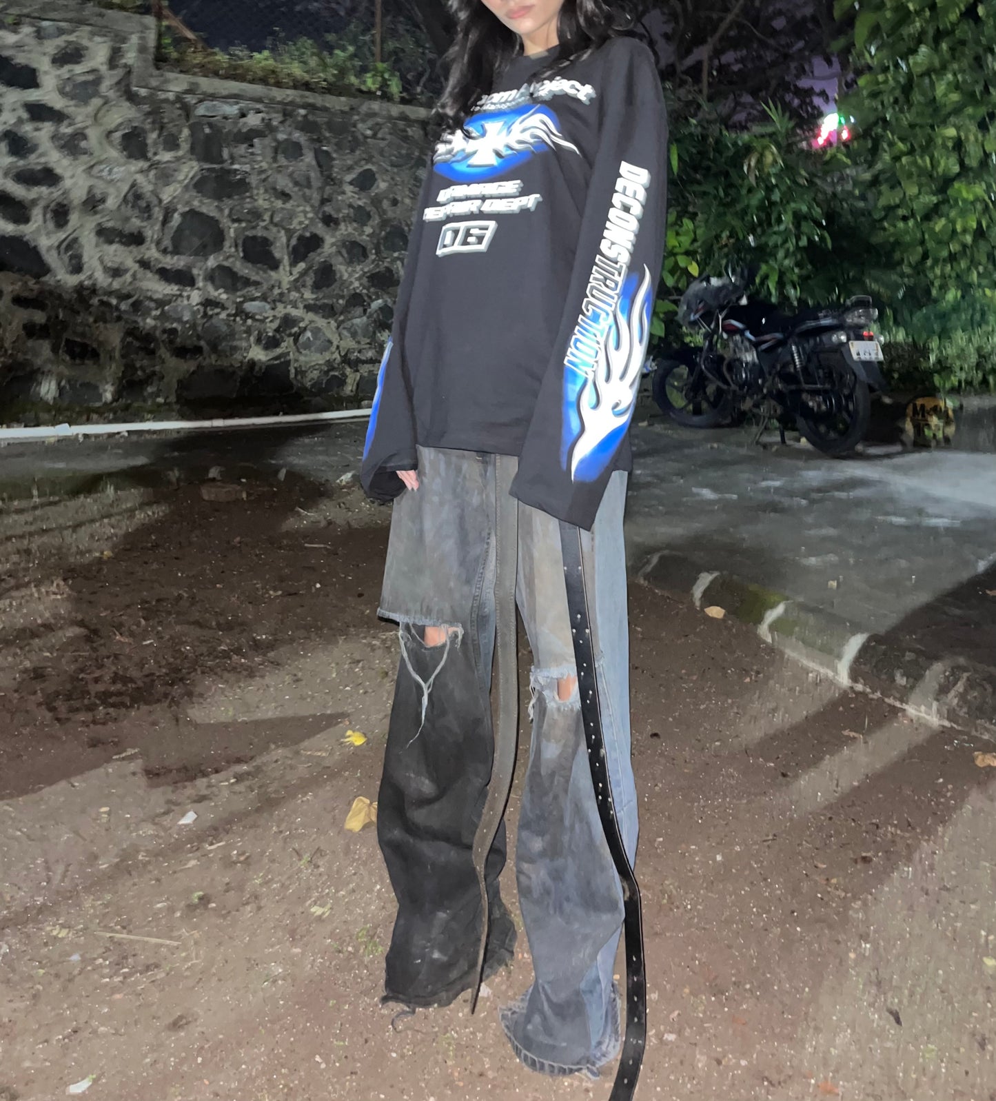 flames & cross logo tee