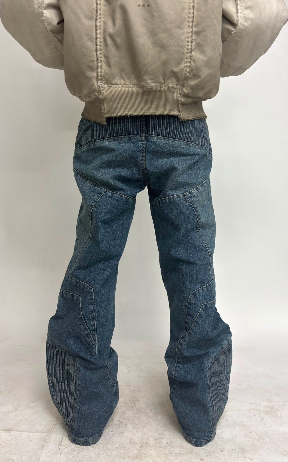 BIKER DENIM PANTS - VINTAGE BLUE