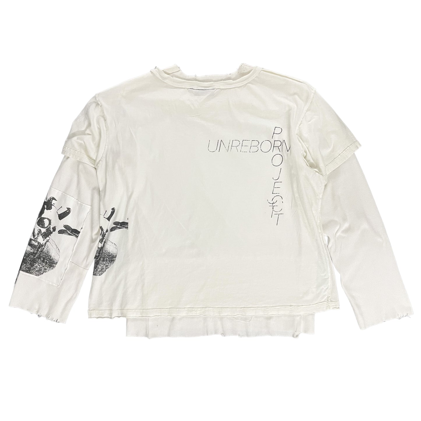 FERAL BRUTALITY LAYERED FADED WHITE TEE