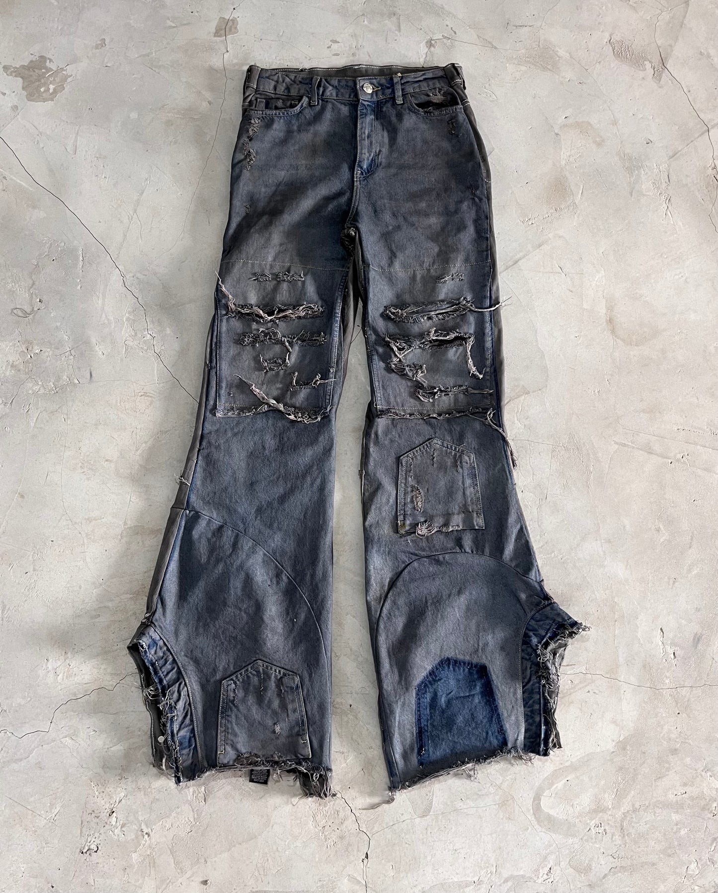 Reconstructed Dual Tone Jeans