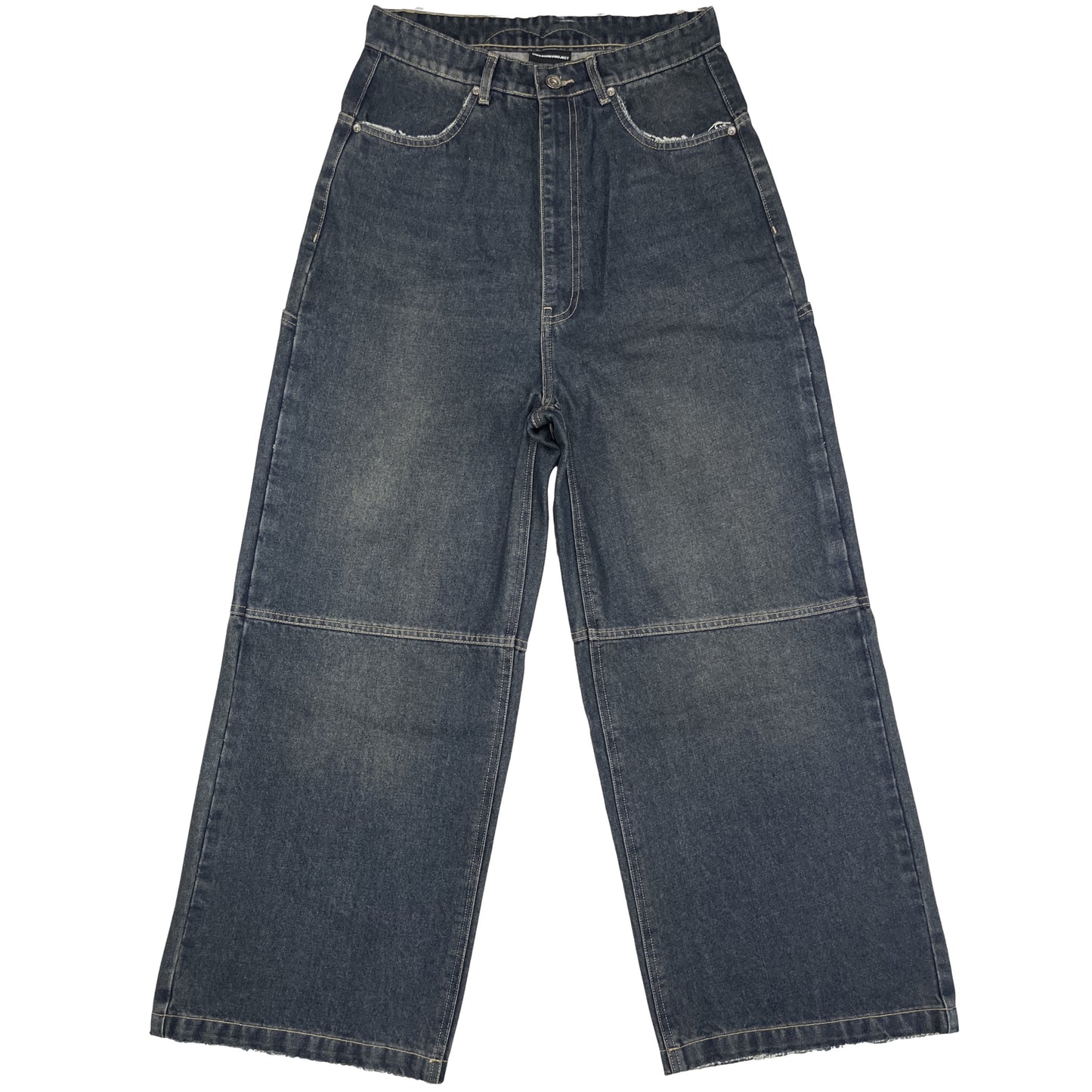 CROSS LOGO PATCHED LOW CROTCH JEANS - DARK BLUE