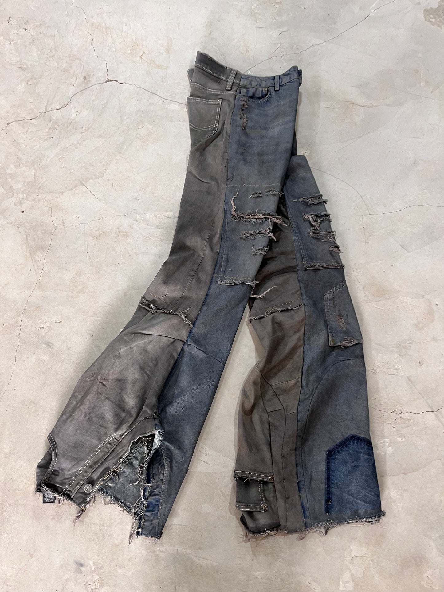 Reconstructed Dual Tone Jeans