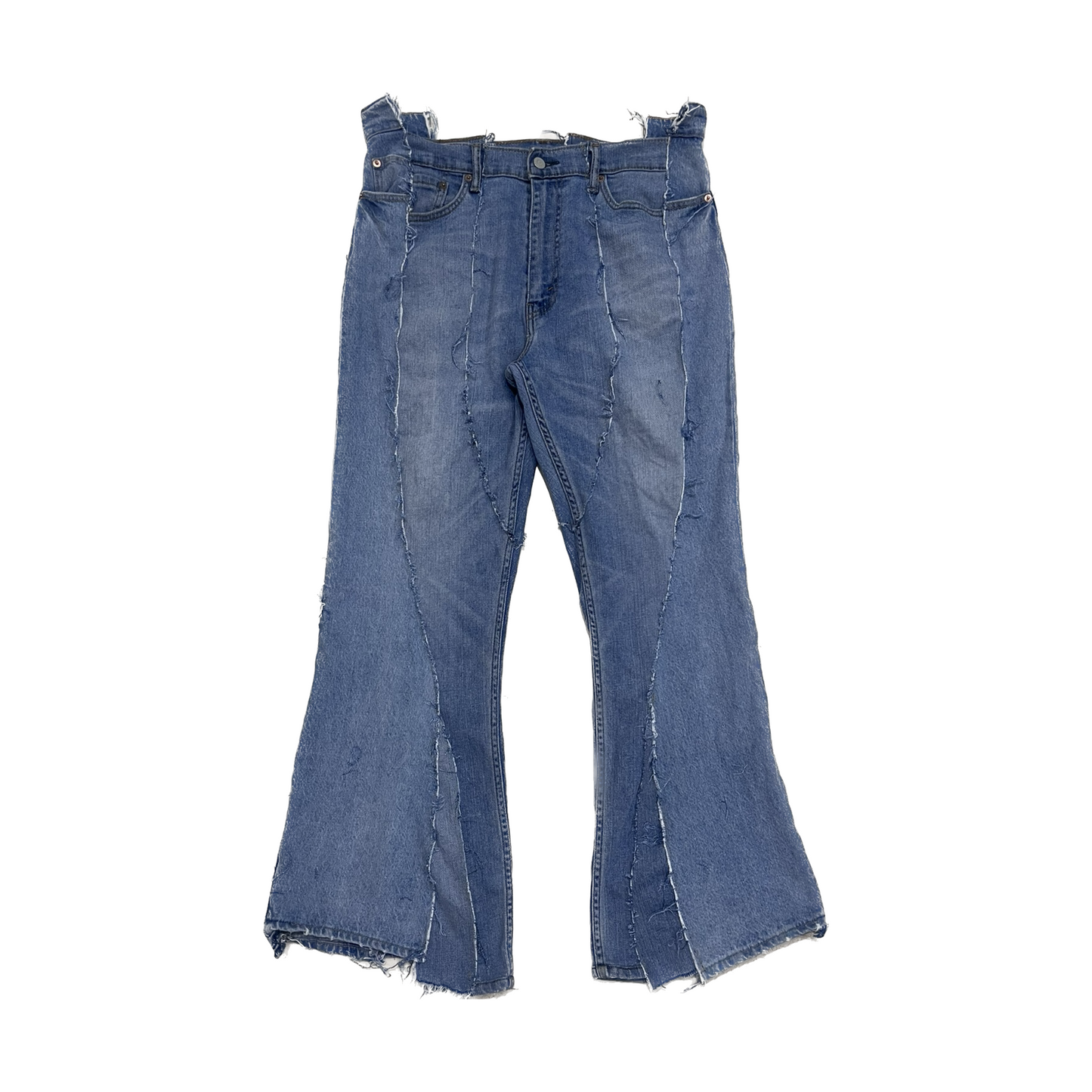 Flared Reconstructed Distressed Jeans