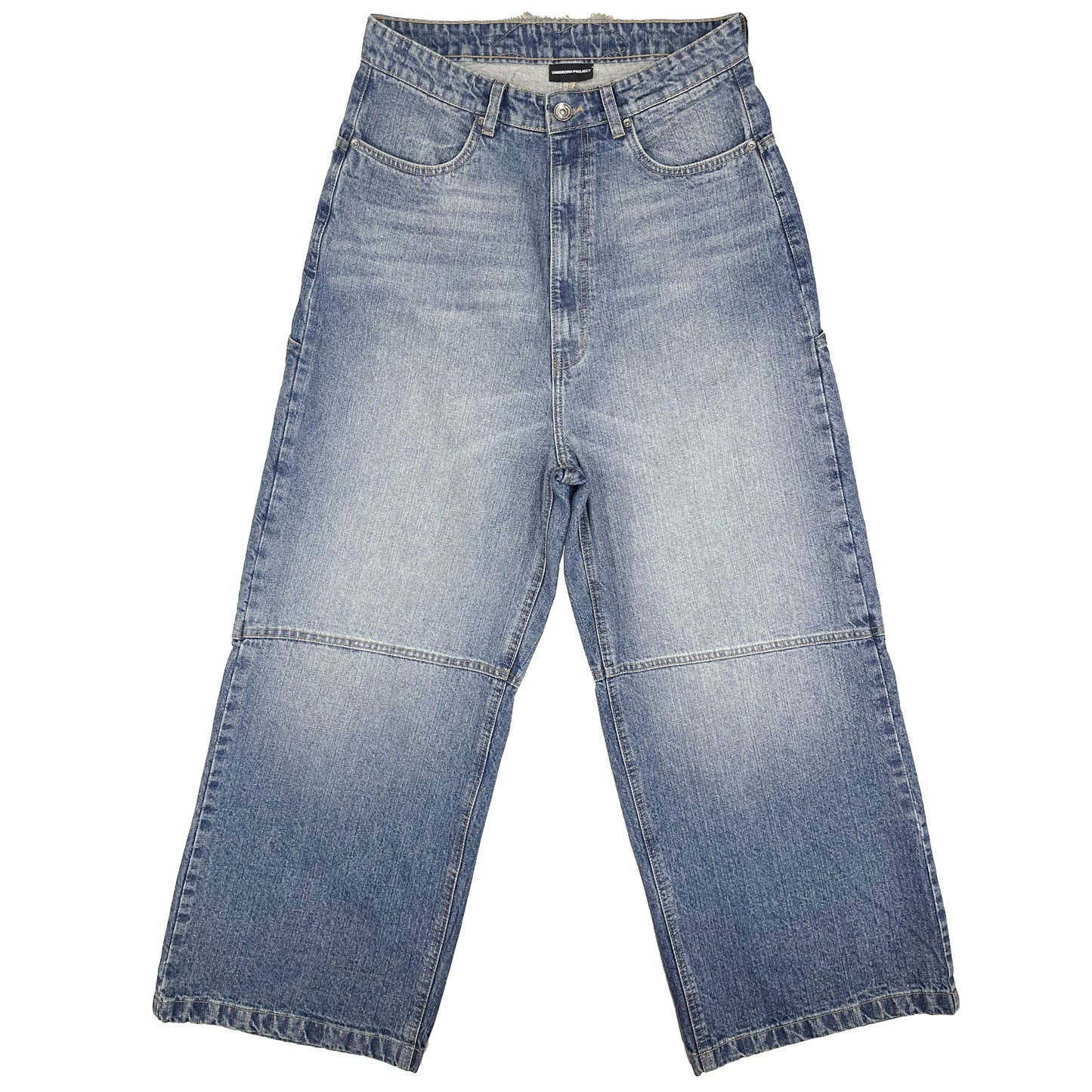 CROSS LOGO PATCHED LOW CROTCH JEANS - LIGHT BLUE