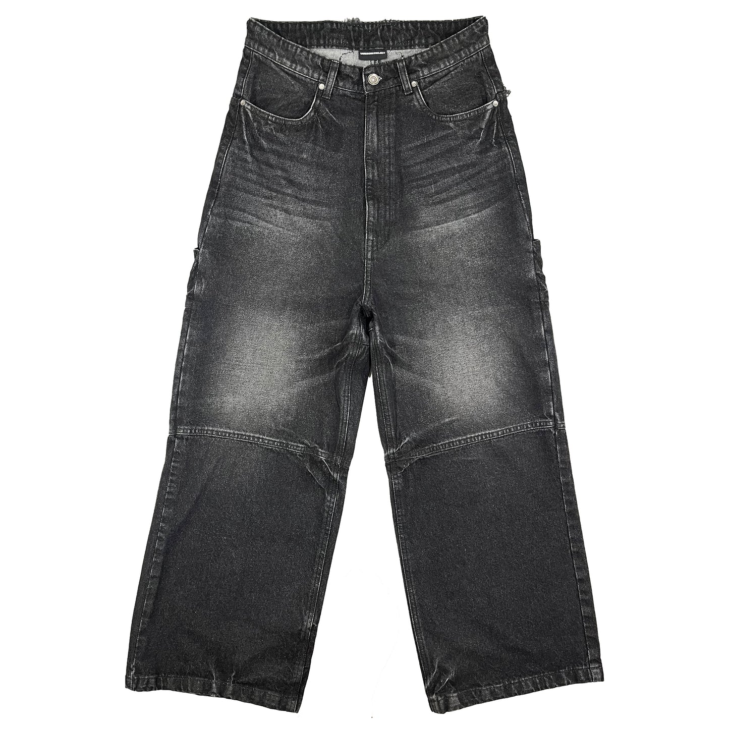 CROSS LOGO PATCHED LOW CROTCH JEANS - BLACK