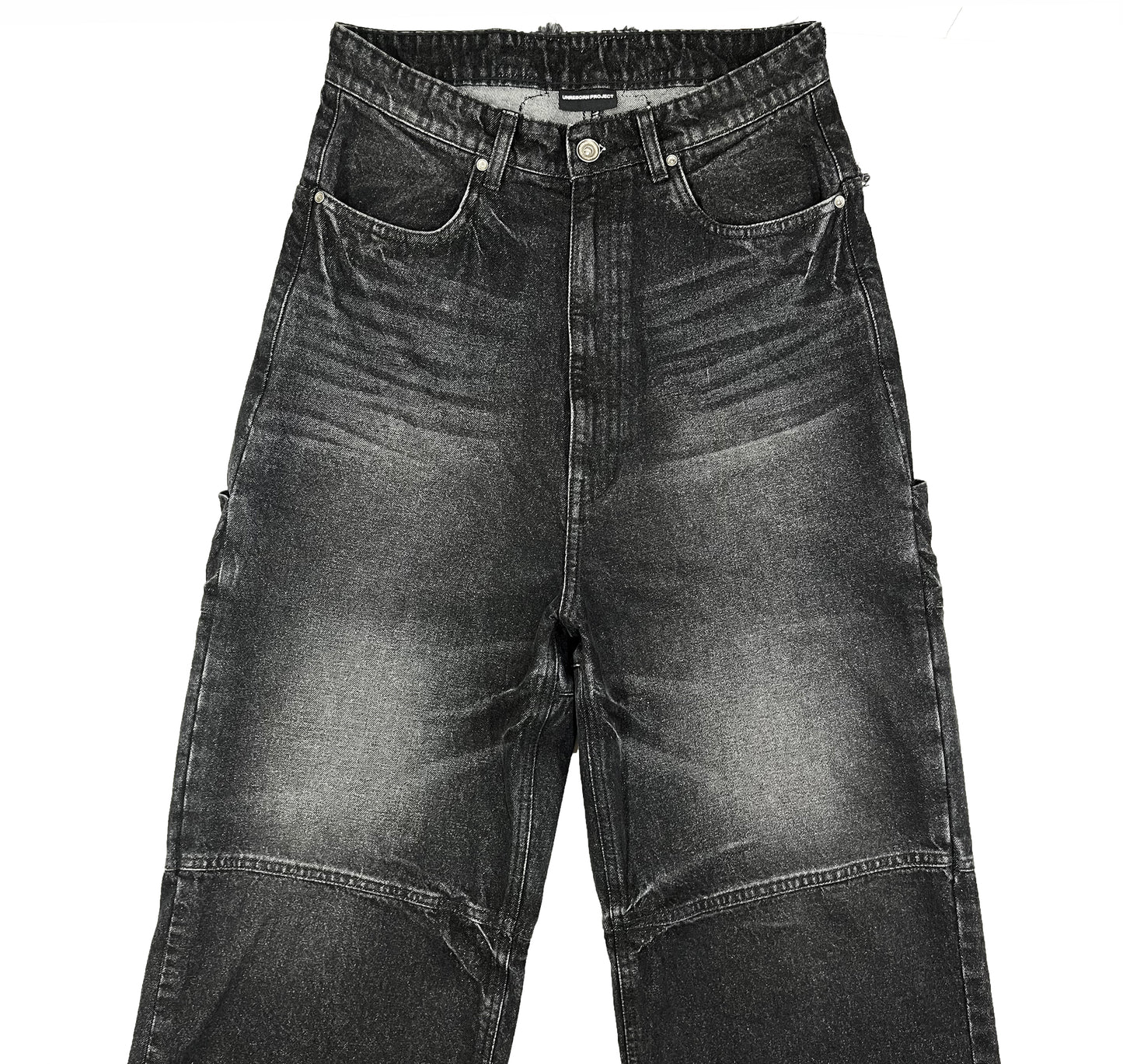 CROSS LOGO PATCHED LOW CROTCH JEANS - BLACK