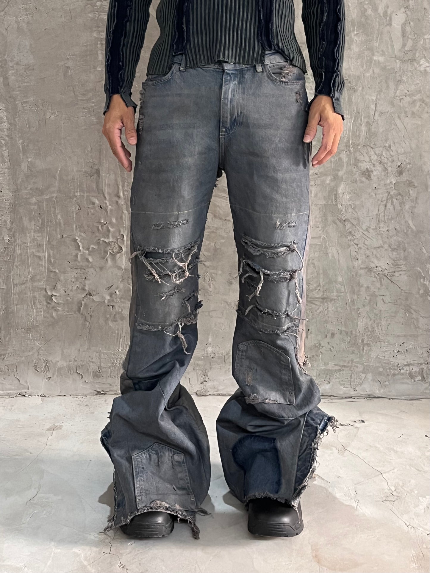 Reconstructed Dual Tone Jeans