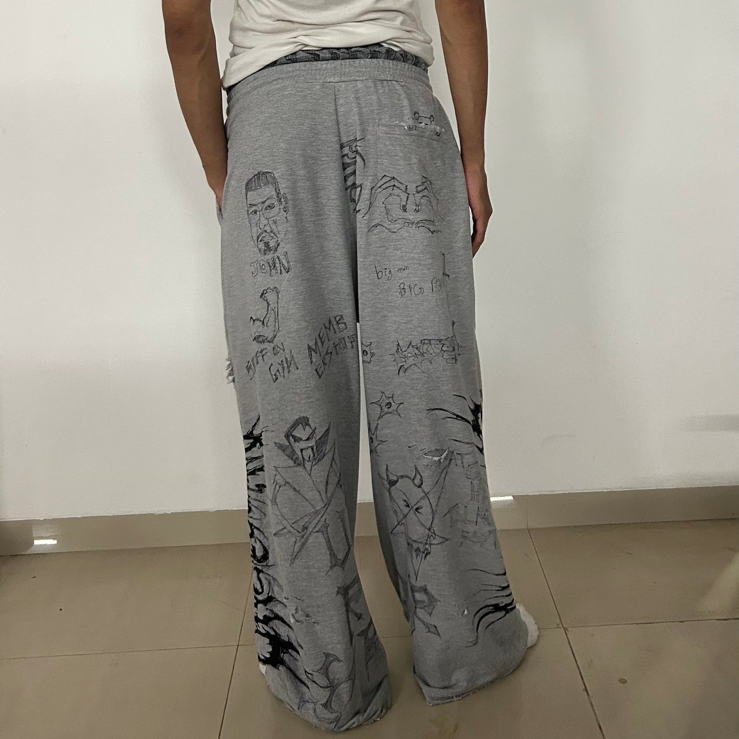 Boxer Sweatpants - Grey Melange (Graffiti version)