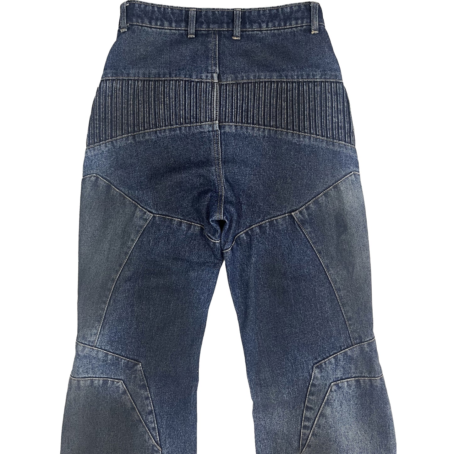 BIKER DIRTY DENIM PANTS - DARK BLUE