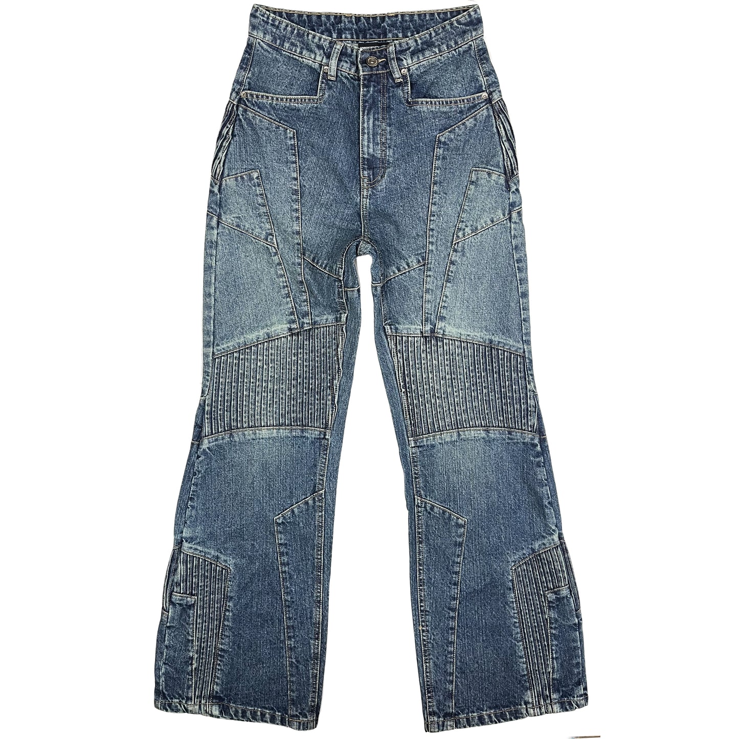 BIKER DENIM PANTS - VINTAGE BLUE