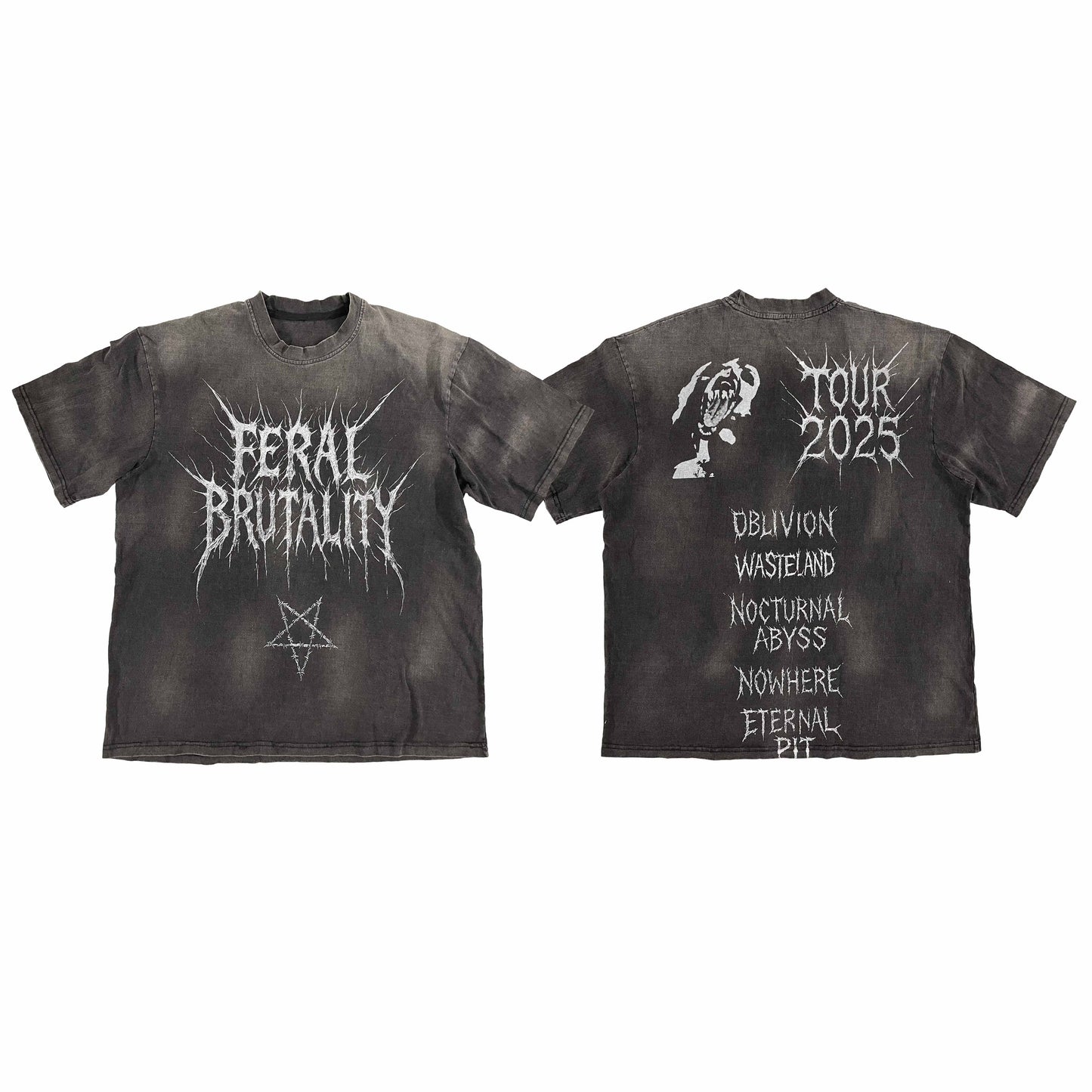 Feral Brutality Half Sleeve Thrashed Tee Sample