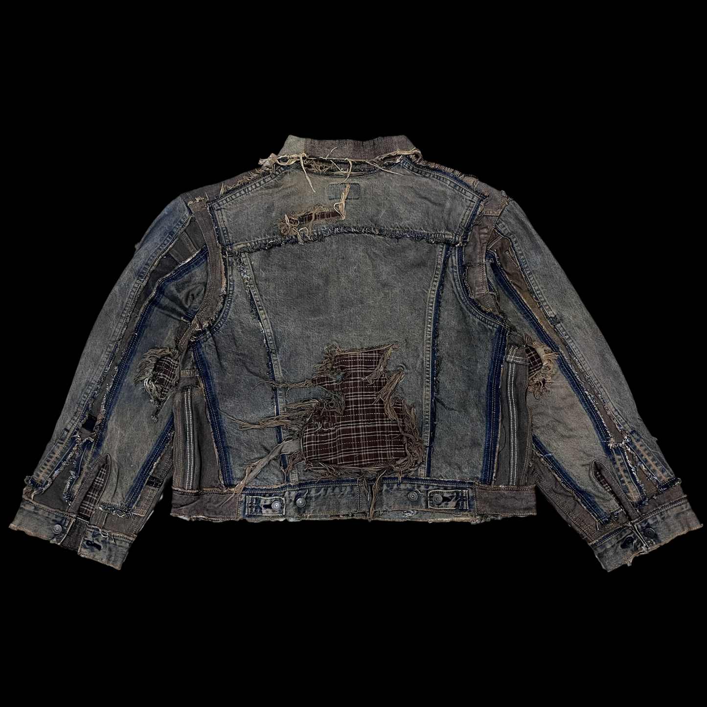 Reconstructed Denim Jacket - Hand washed/ distressed