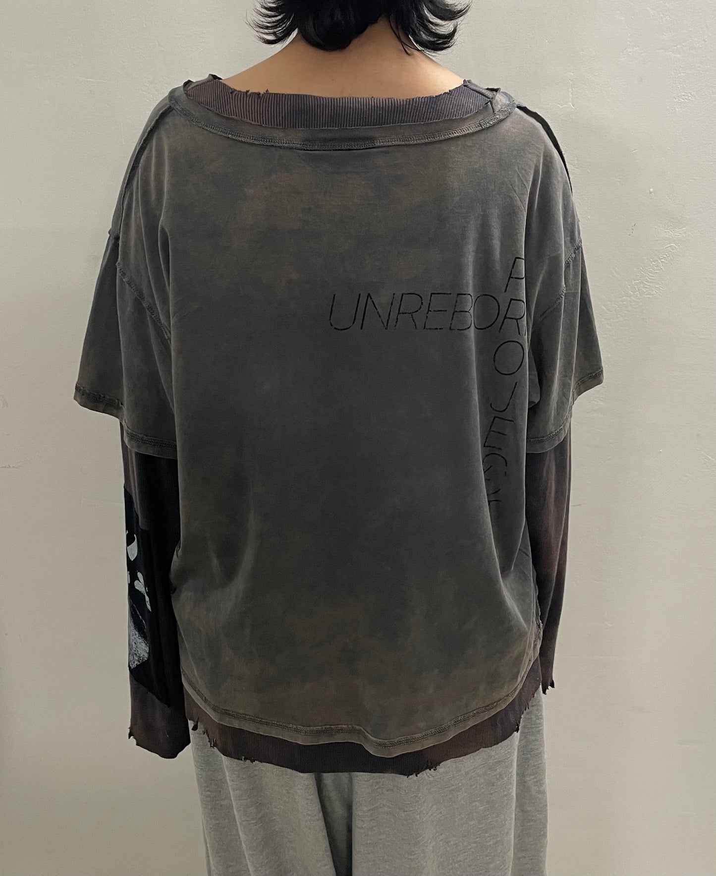 FERAL BRUTALITY LAYERED FADED GREY TEE