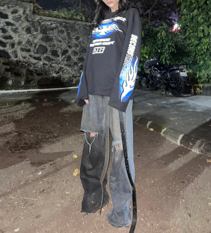 flames & cross logo tee