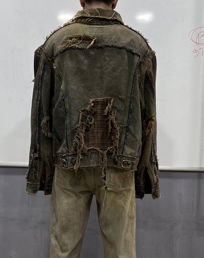 Reconstructed Denim Jacket - Hand washed/ distressed