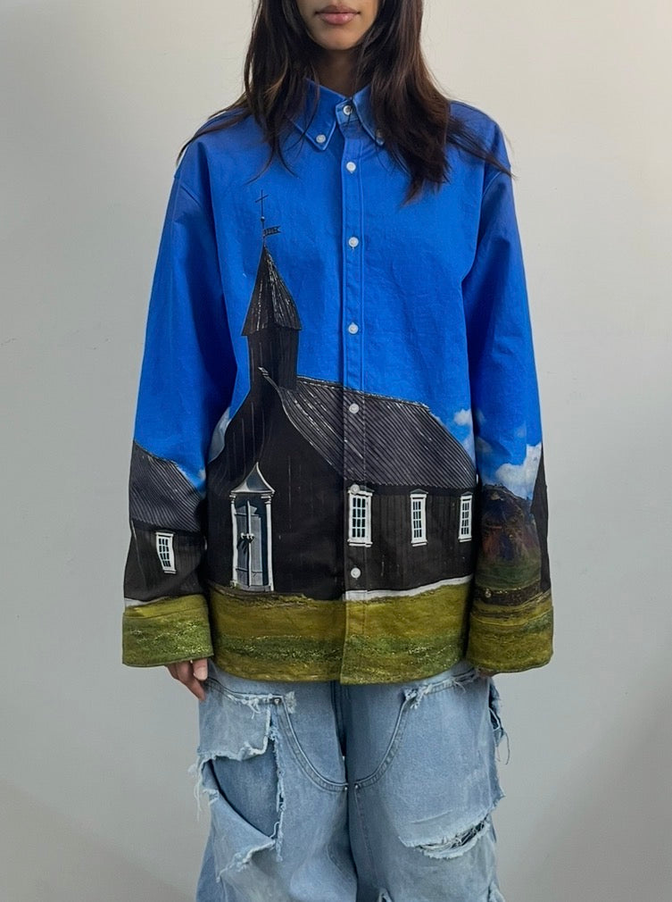 Búðakirkja (Black Church) Printed Shirt (SHIPS IN 3-4 WEEKS)