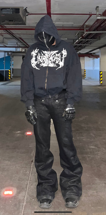 Hellraiser Waxed Flared Jeans (SHIPS IN 3 WEEKS)