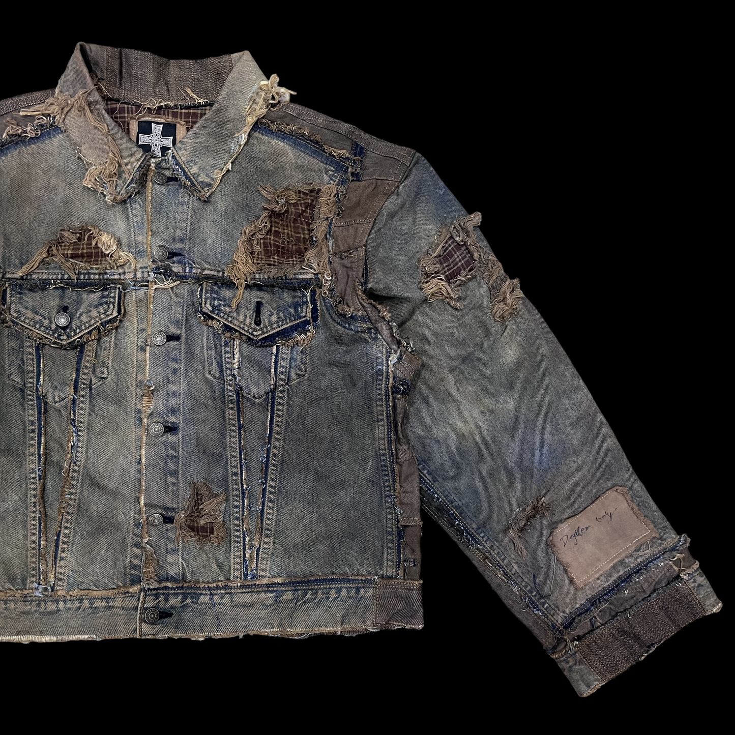 Reconstructed Denim Jacket - Hand washed/ distressed