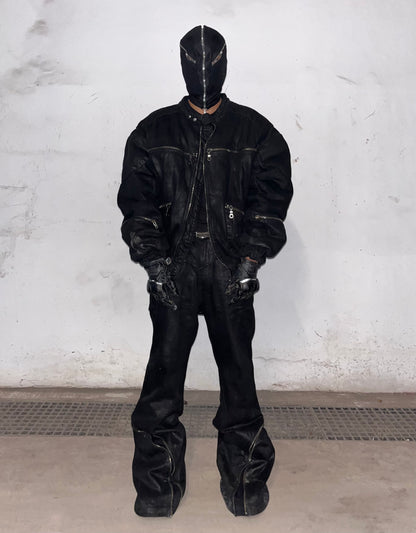 Hellraiser Waxed Super Flared Jeans (SHIPS IN 4 WEEKS)