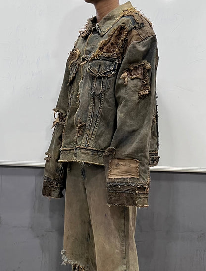 Reconstructed Denim Jacket - Hand washed/ distressed