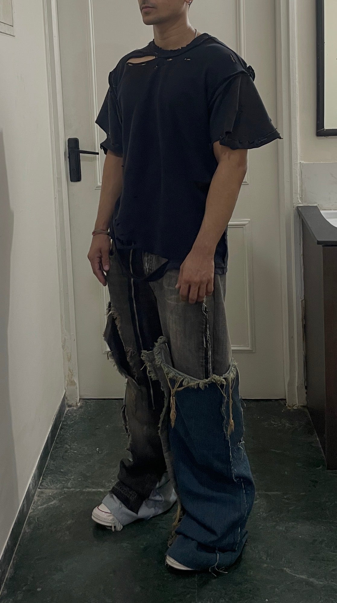 Thrashed reversible inside out tee  (super distressed)