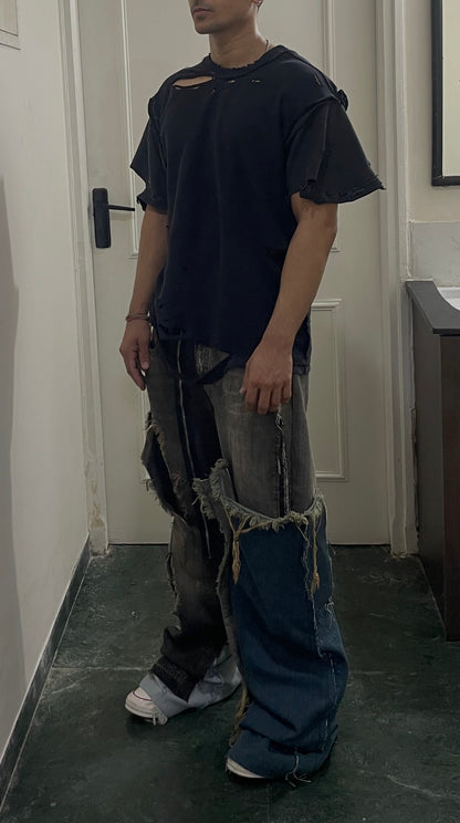 Thrashed reversible inside out tee  (super distressed)