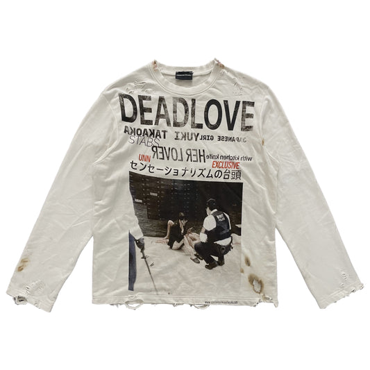 DEADLOVE DISTRESSED TSHIRT (FADED WHITE)