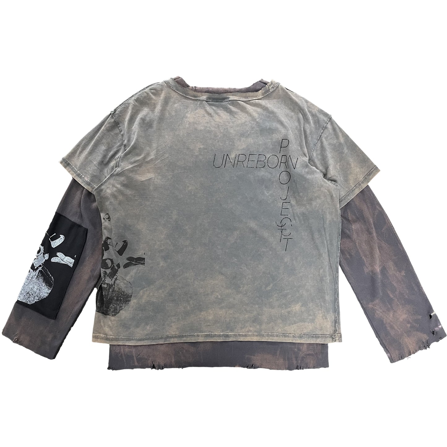 FERAL BRUTALITY LAYERED FADED GREY TEE
