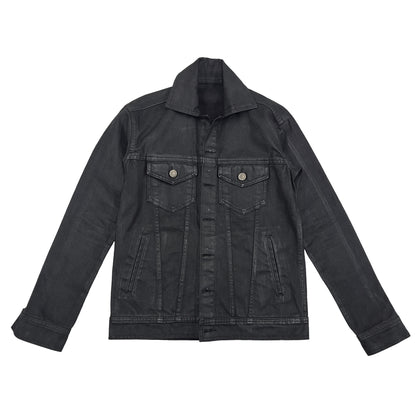 WAXED COATED SLIM TRUCKET DENIM JACKET SAMPLE