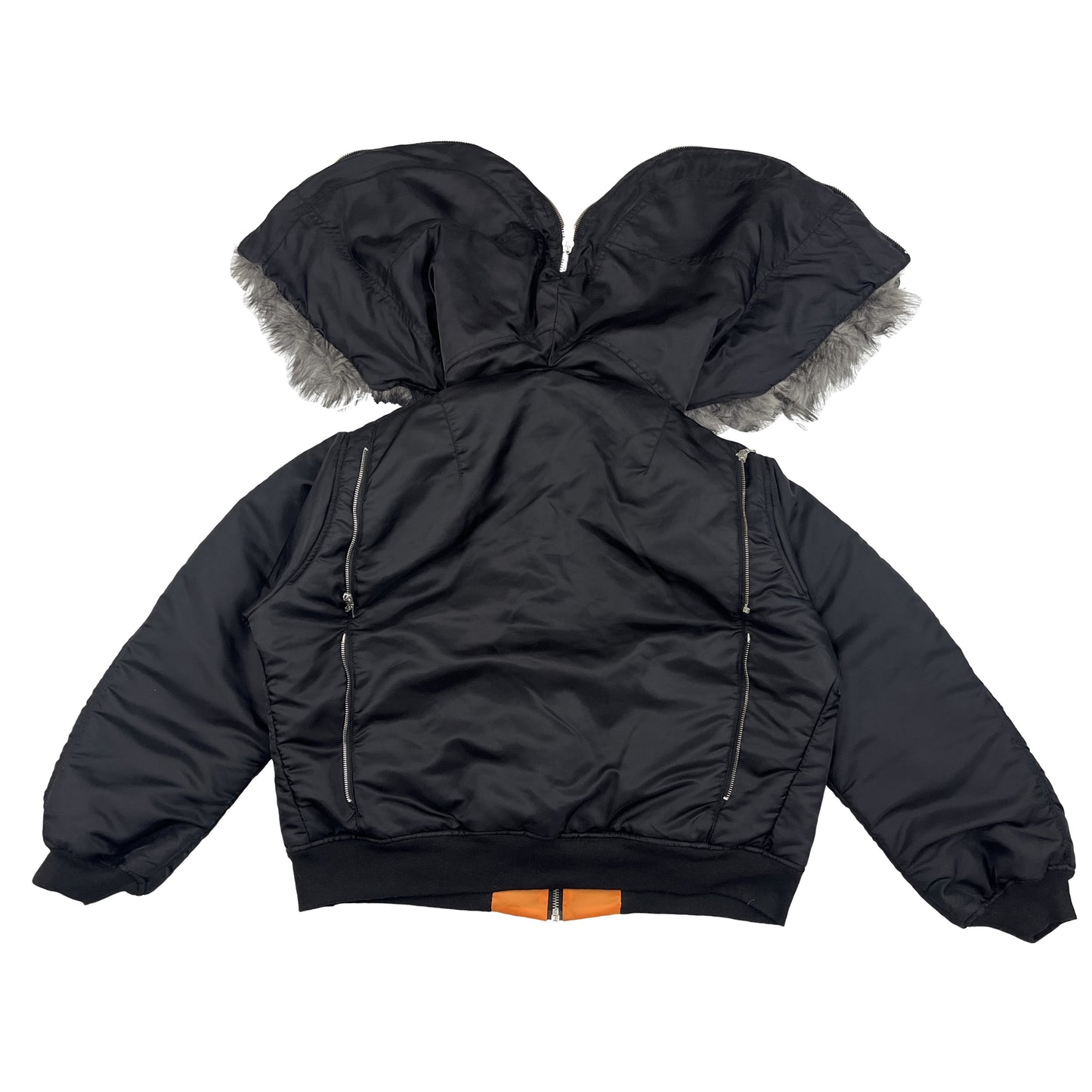 Fur hooded Bomber with openable hood sample (2 nos available )