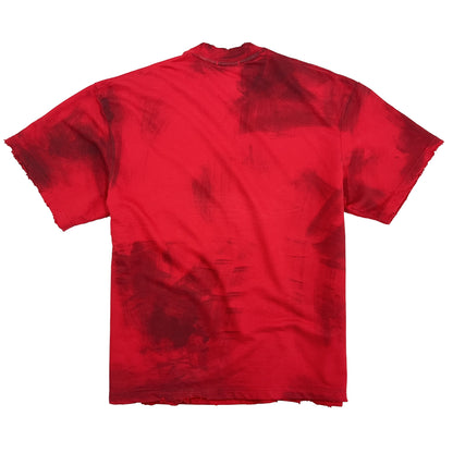 SUPER DISTRESSED MC SPICY T-SHIRT OVERSIZED - RED