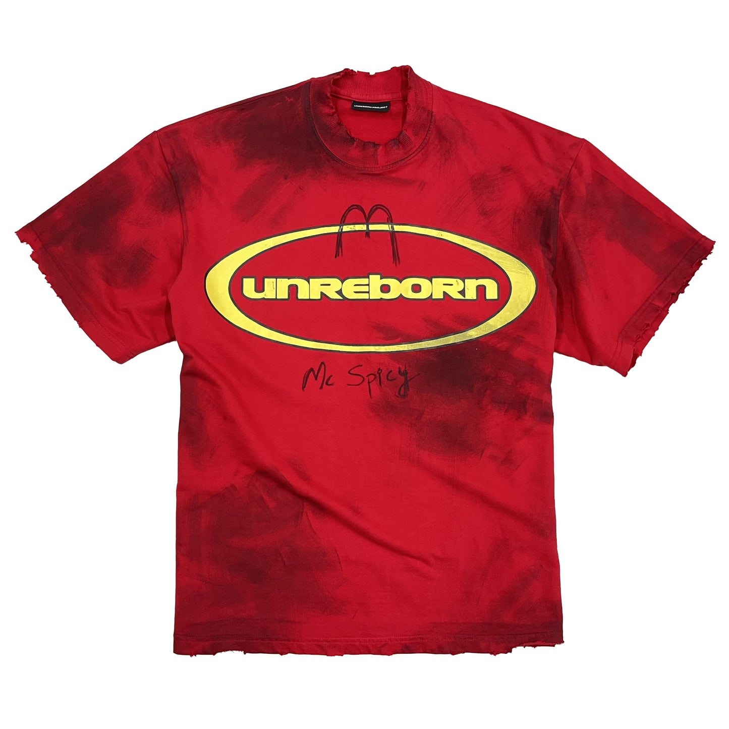 SUPER DISTRESSED MC SPICY T-SHIRT OVERSIZED - RED