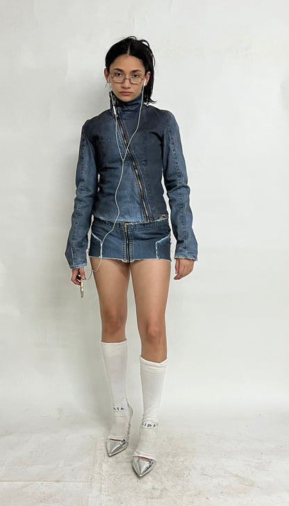 MINI DENIM SKIRT - DIRTY LIGHT BLUE SAMPLE