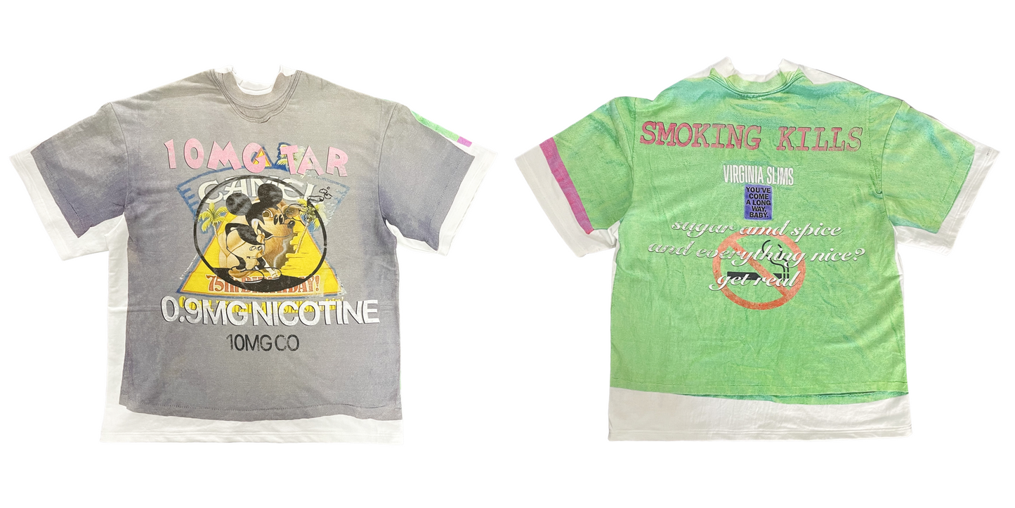 NICOTINE Two Way T-shirt (trompe l'oeil) - Ships in 3-4 weeks