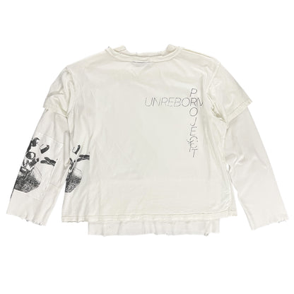 FERAL BRUTALITY LAYERED FADED WHITE TEE