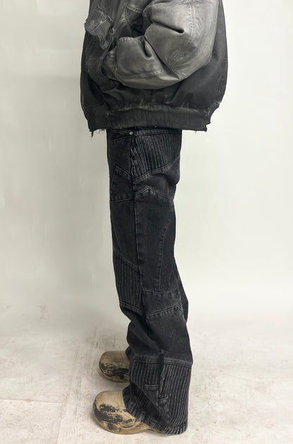 BIKER DENIM PANTS - DARK GREY