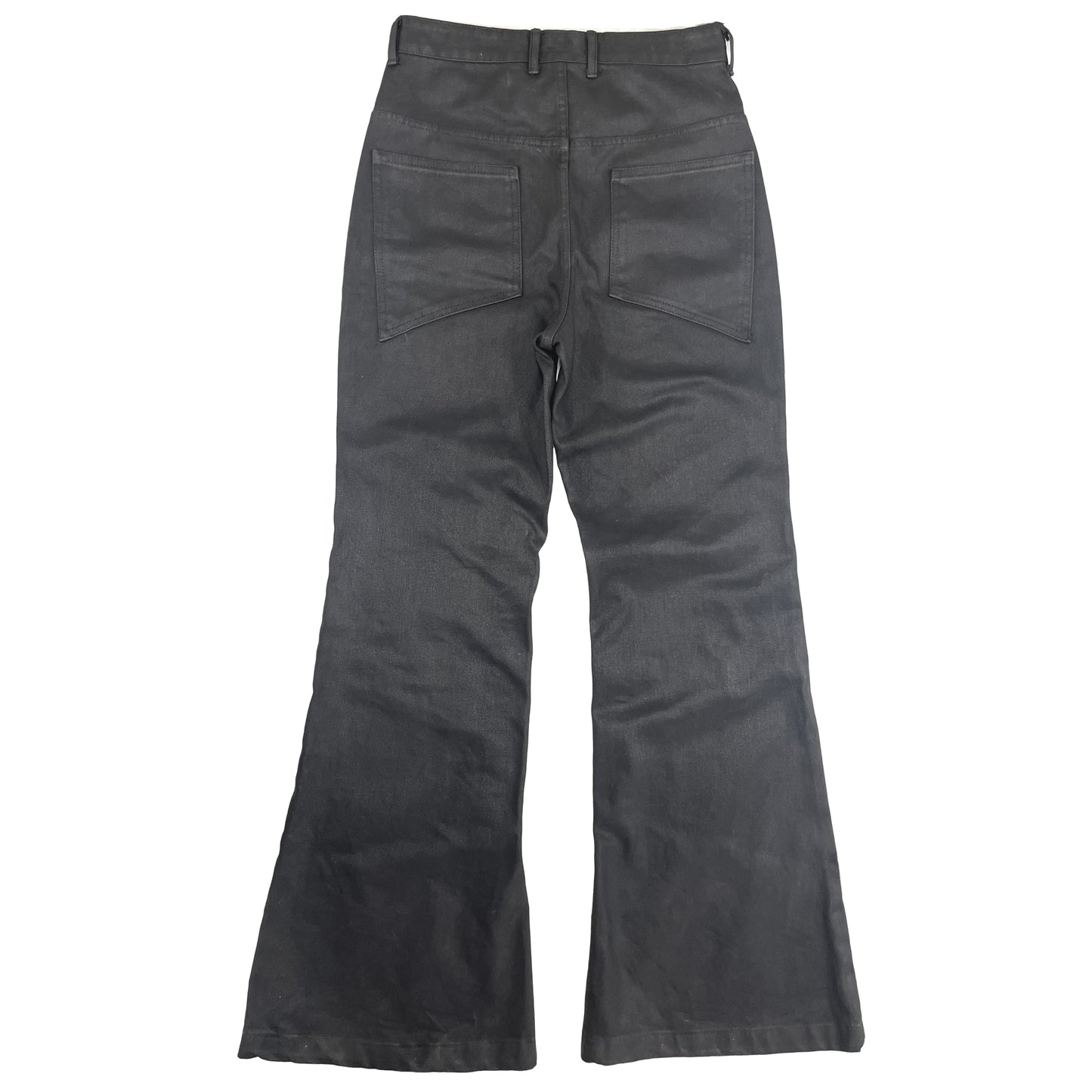 Wax Coated Cross Logo Flared jeans