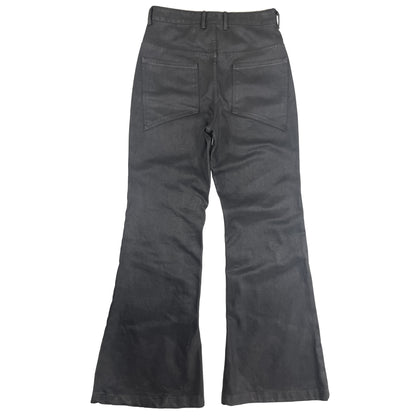 Wax Coated Cross Logo Flared jeans