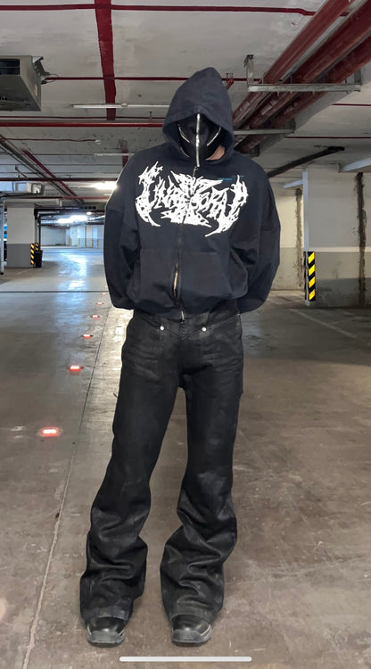 Hellraiser Waxed Flared Jeans (SHIPS IN 3 WEEKS)