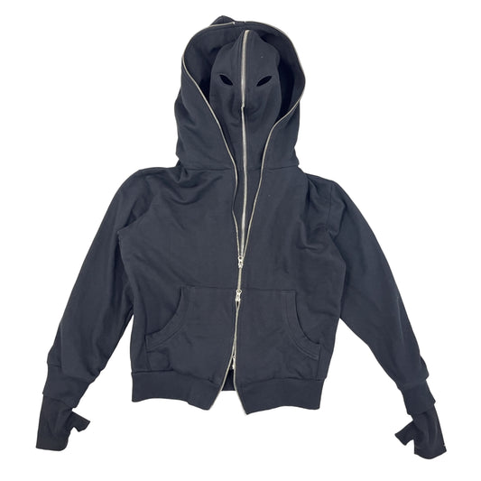 BLACK GIMP HOODIE SAMPLE (has visible yellow marker mark in inner panel)