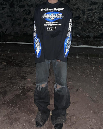 flames & cross logo tee