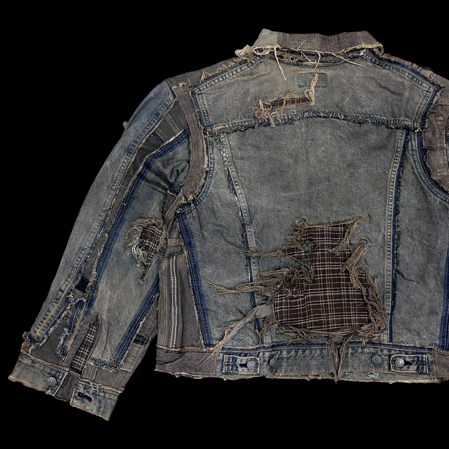 Reconstructed Denim Jacket - Hand washed/ distressed