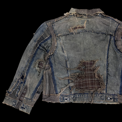 Reconstructed Denim Jacket - Hand washed/ distressed