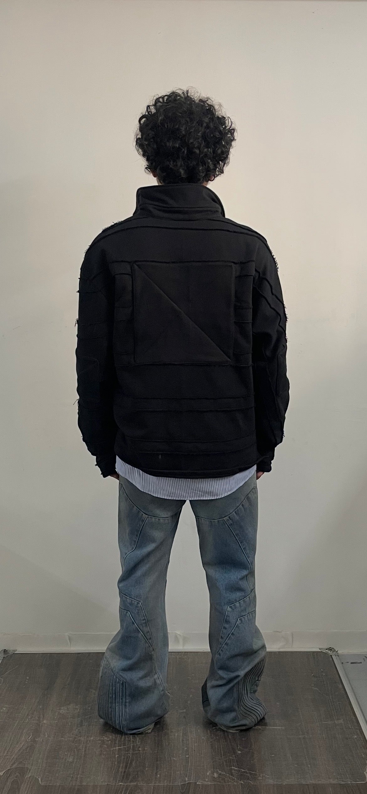 Asymmetrical  layered rugby shirt (SHIPS IN 3-4 WEEKS)