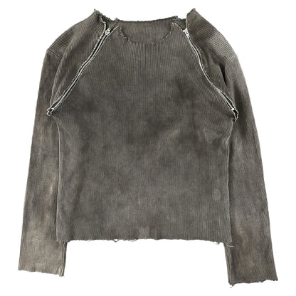 DIRTY WASHED ZIPPED KNIT