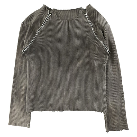 DIRTY WASHED ZIPPED KNIT