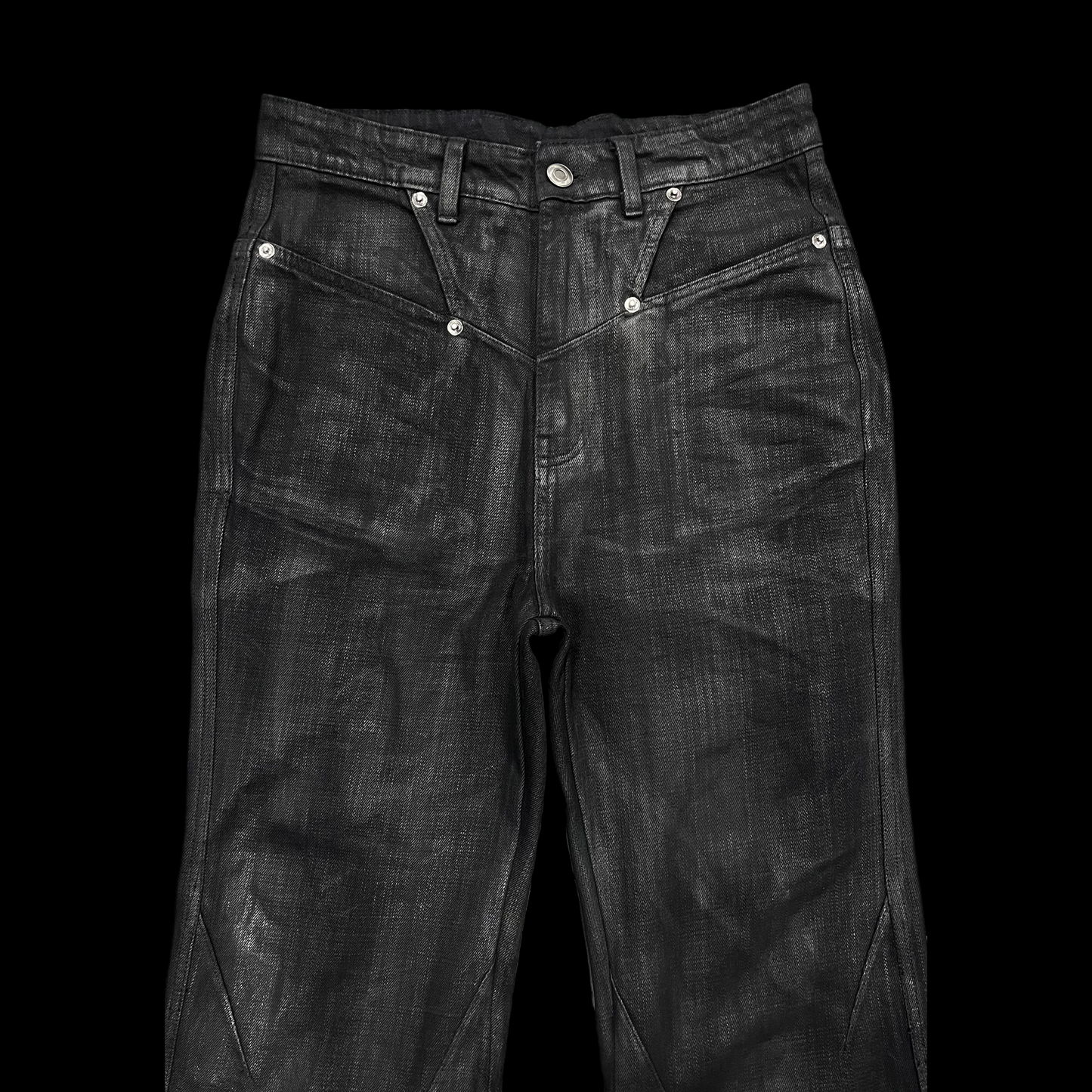Hellraiser Waxed Super Flared Jeans (SHIPS IN 4 WEEKS)