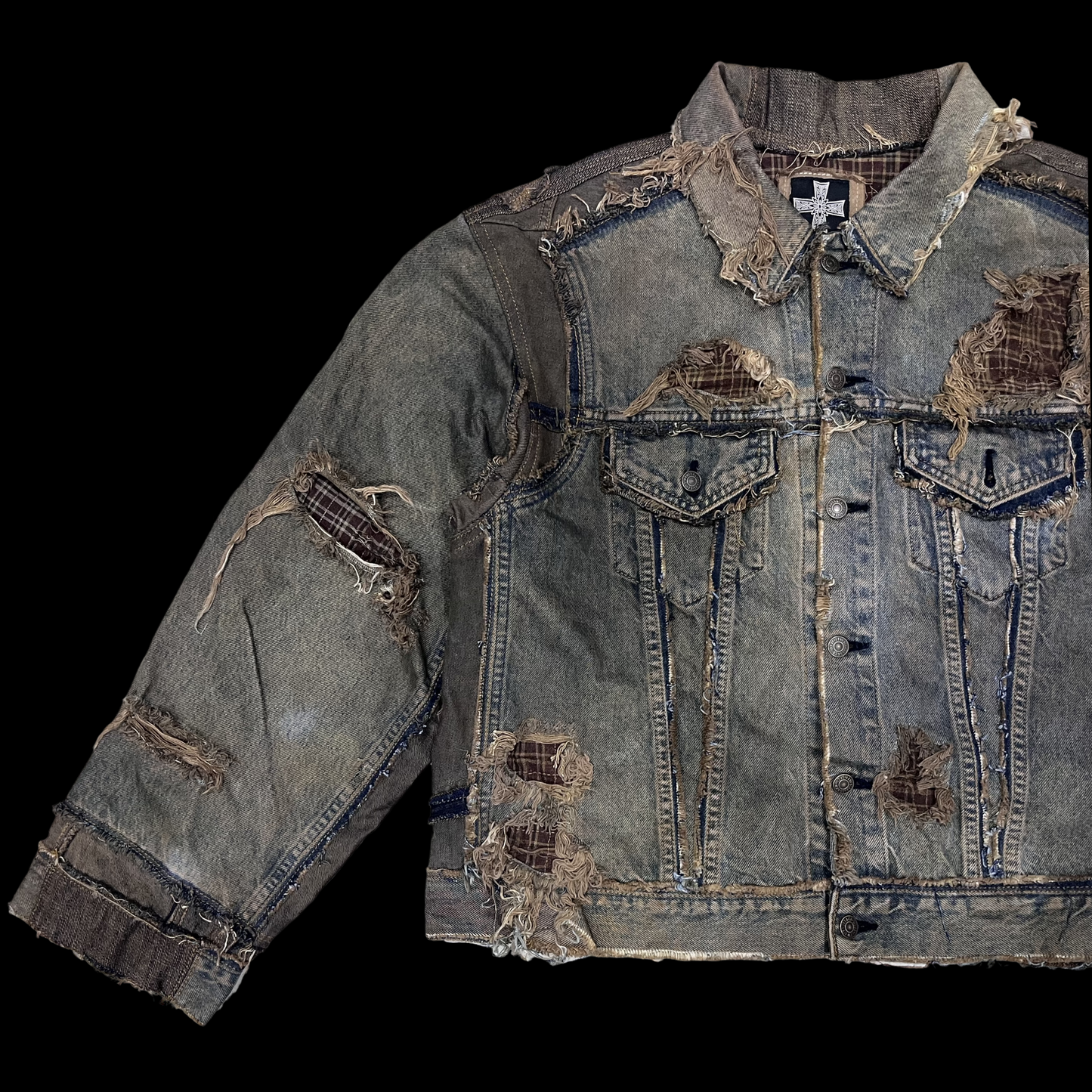 Reconstructed Denim Jacket - Hand washed/ distressed
