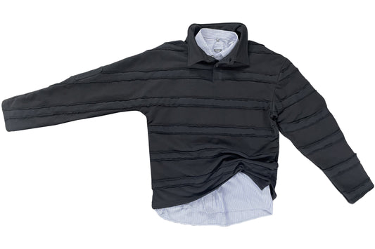 Asymmetrical  layered rugby shirt (SHIPS IN 3-4 WEEKS)