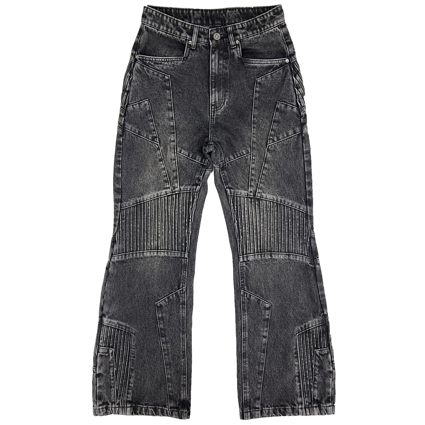 BIKER DENIM PANTS - DARK GREY